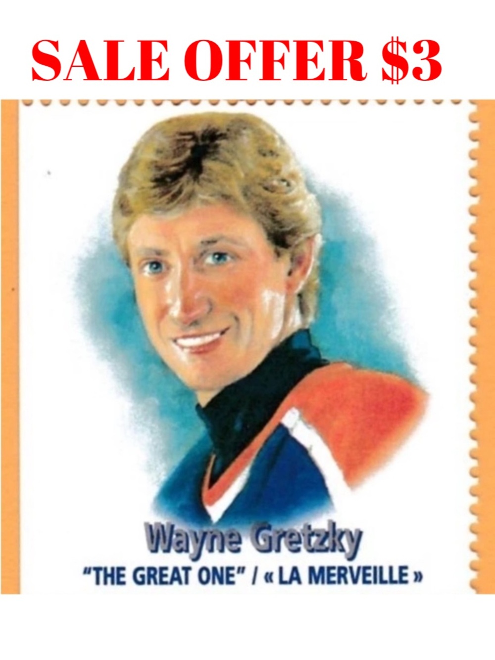 Wayne Gretzky 2000 Canada Post Edmonton Oilers Hockey Stamp Card